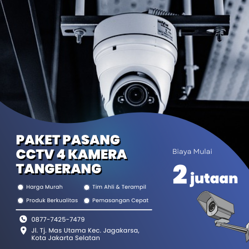 Paket Pasang CCTV 4 Kamera Tangerang Lengkap & Bergaransi